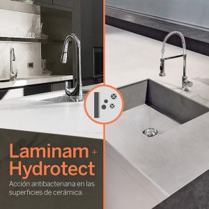 Laminam + Hydrotect. Acción antibacteriana en nuestras superficies